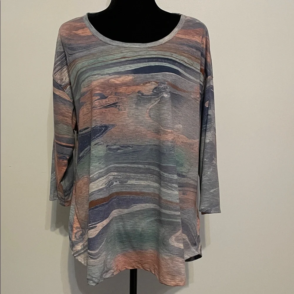 CJ Banks Women's Multicolor Abstract Top - Picture 1 of 8